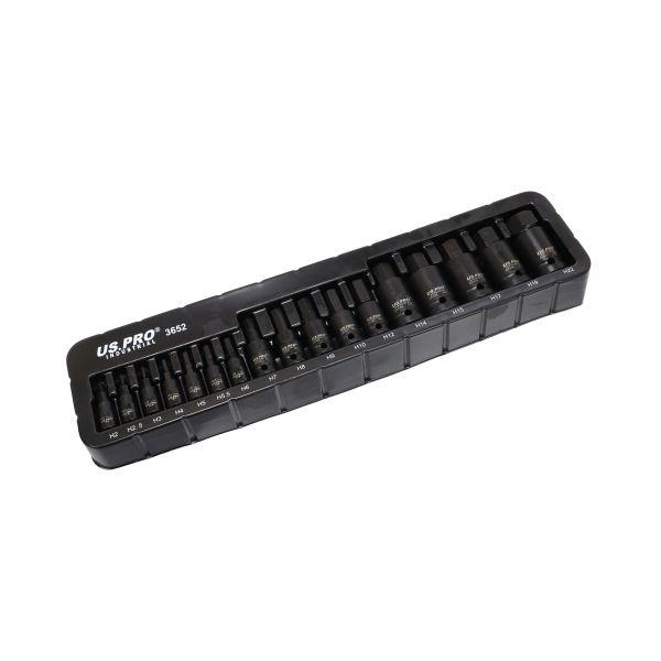 US PRO Impact Hex Bit Socket Set - 1/4 3/8 1/2